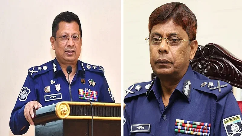 Former IGPs Chowdhury Abdullah Al Mamun (L) and AKM Shahidul Haque